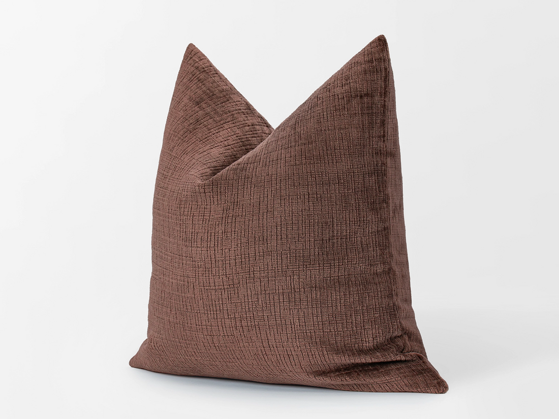 Mauve Chenille Pillow Cover - Cozy