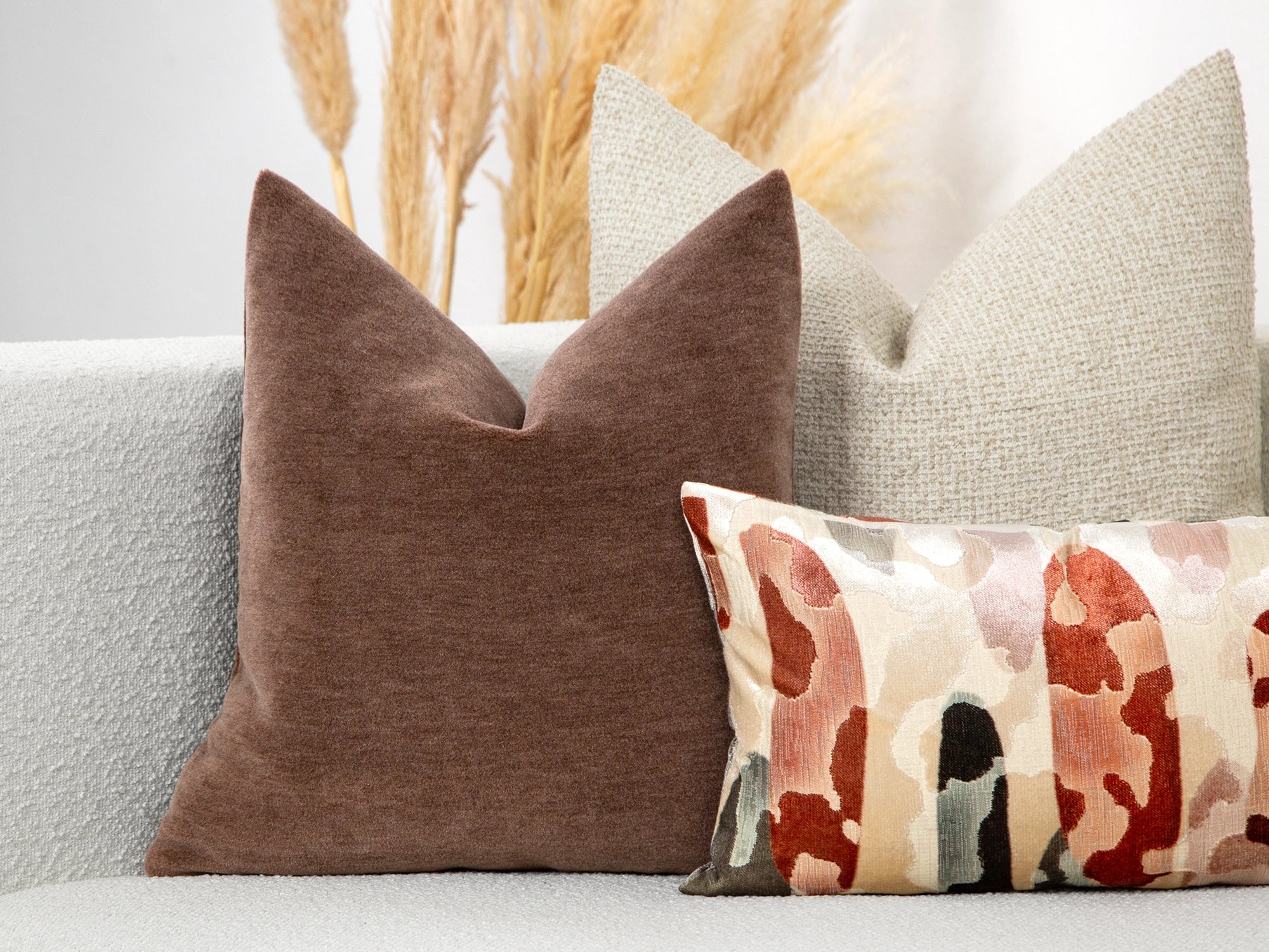 Mauve Mohair Velvet Pillow Cover