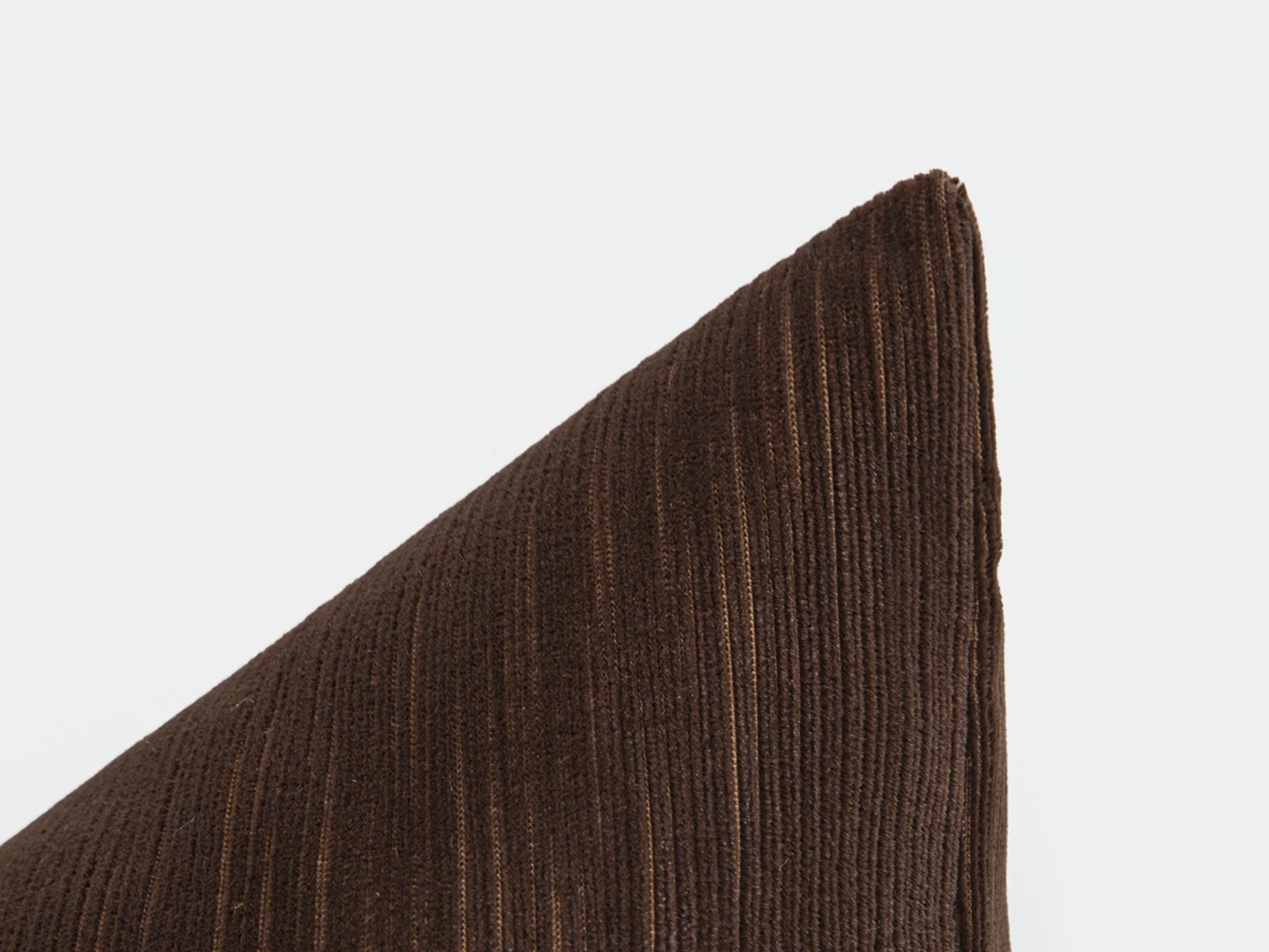 Brown Ribbed Velvet Pillow Cover