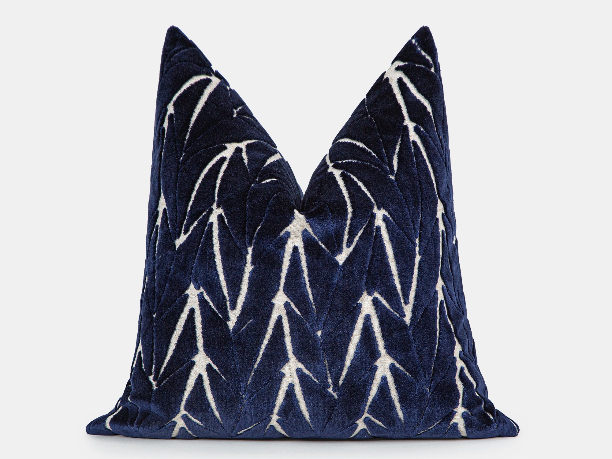 Navy Blue Cut Velvet Pillow Cover