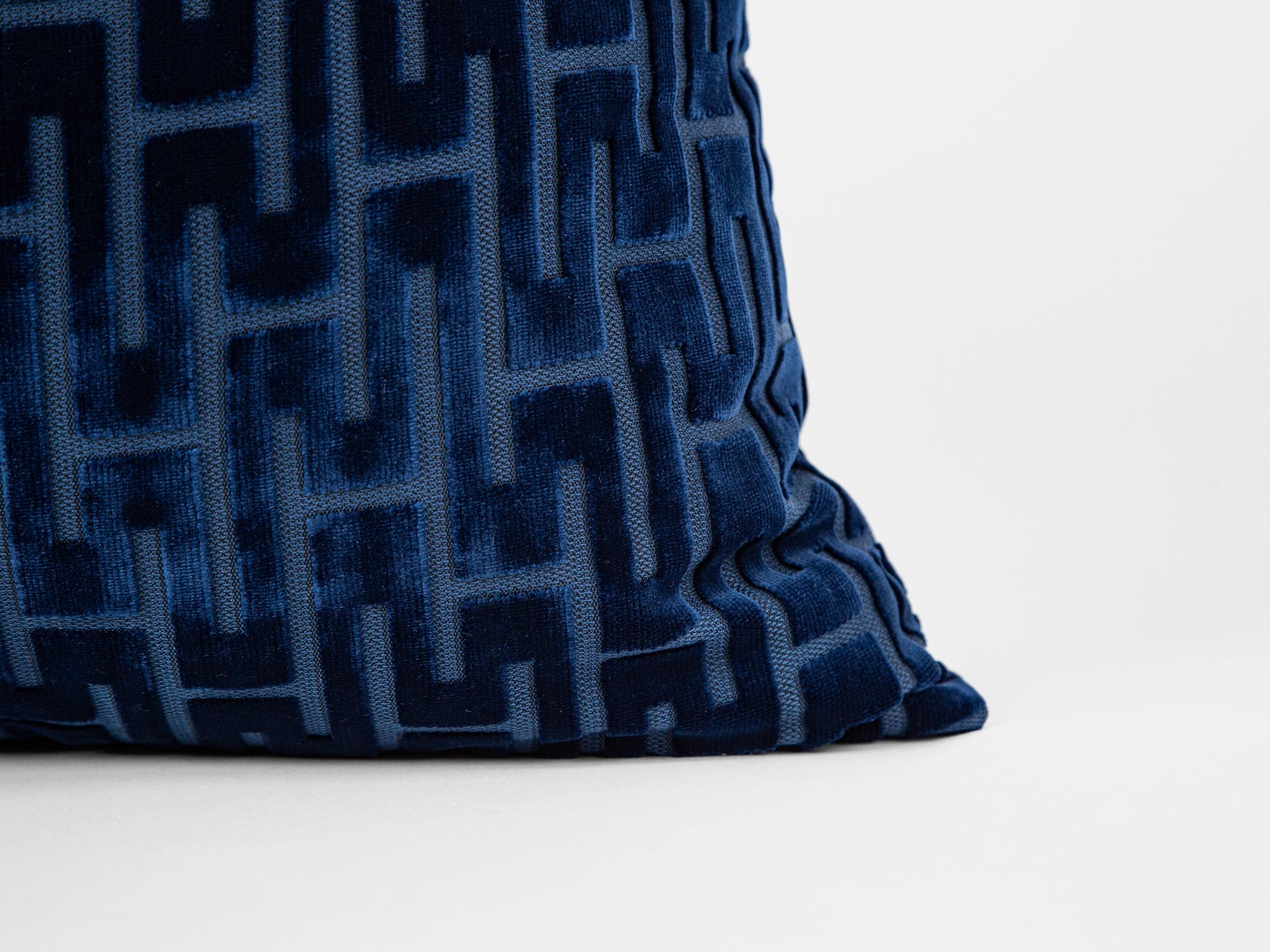 Midnight Blue Cut Velvet Pillow Cover