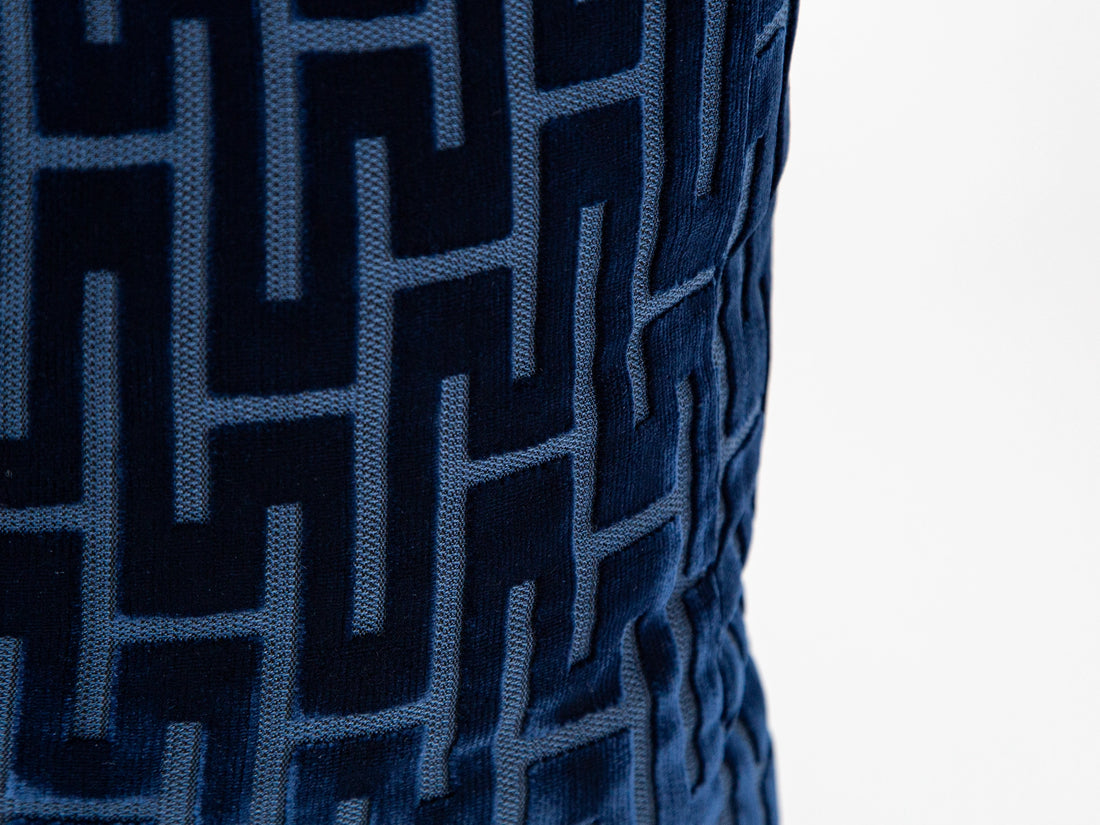 Midnight Blue Cut Velvet Pillow Cover