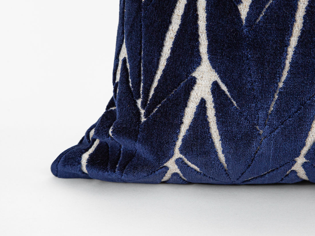 Navy Blue Cut Velvet Pillow Cover