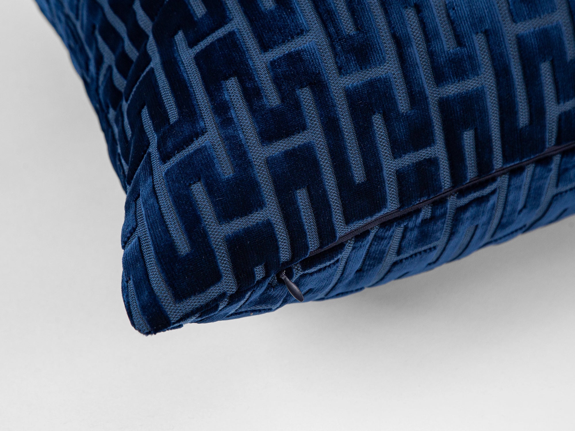 Midnight Blue Cut Velvet Pillow Cover