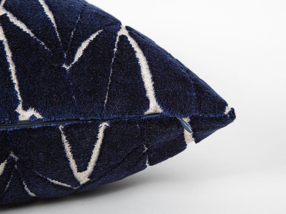 Navy Blue Cut Velvet Pillow Cover