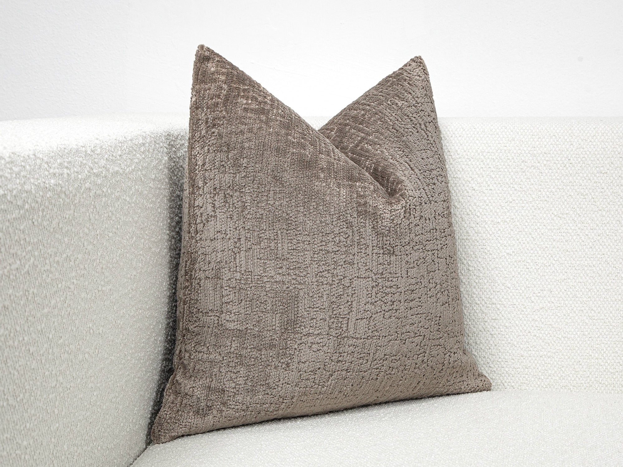 Mink Brown Textured Pillow Cover