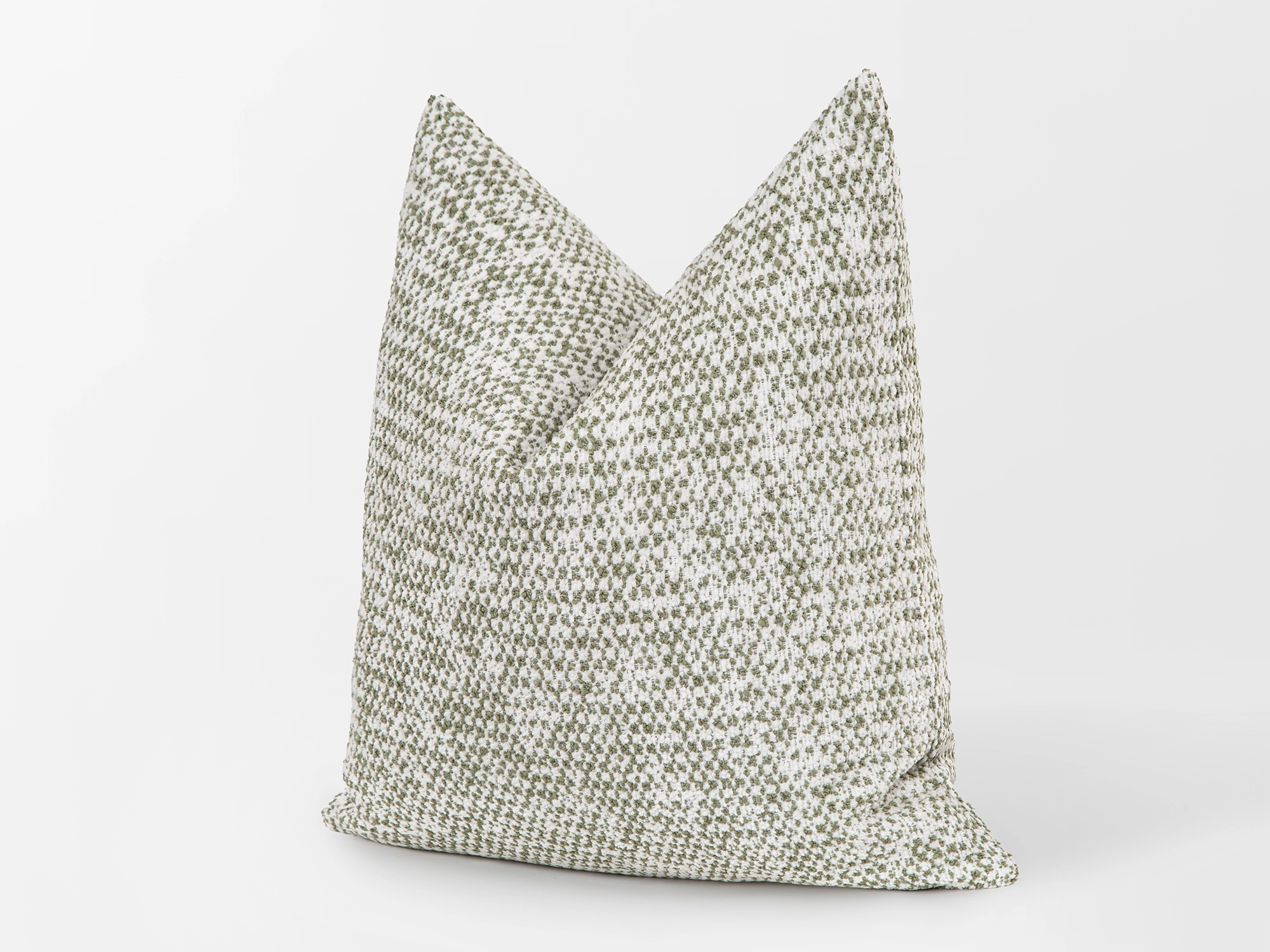 Green and Ivory Striped Pillow Cover