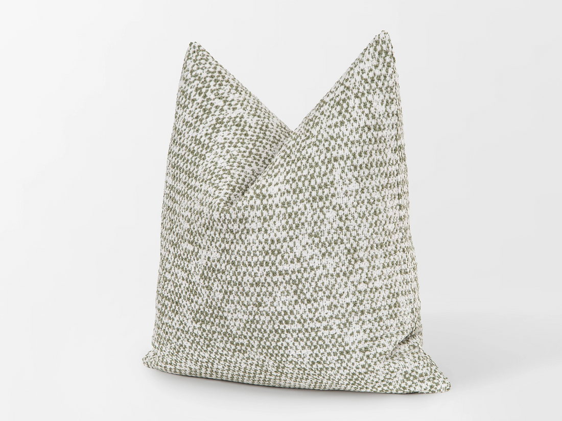 Green and Ivory Striped Pillow Cover