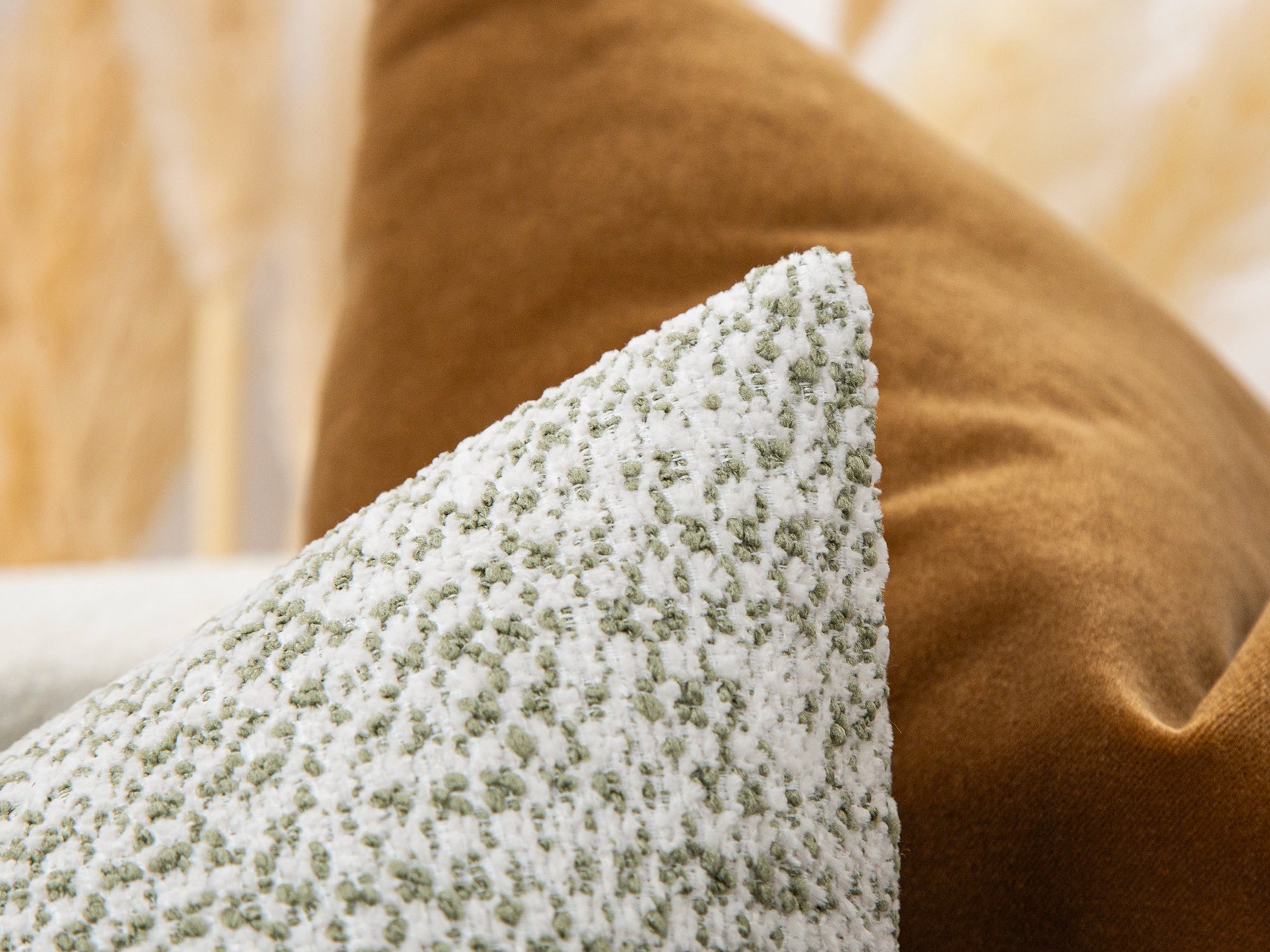 Green and Ivory Striped Pillow Cover