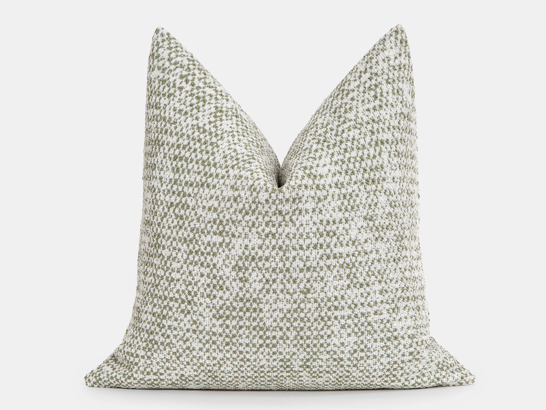 Green and Ivory Striped Pillow Cover