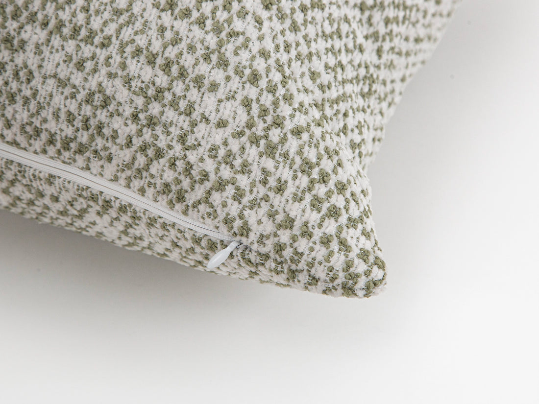 Green and Ivory Striped Pillow Cover