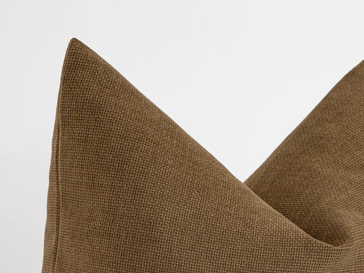Mocha Linen Pillow Cover