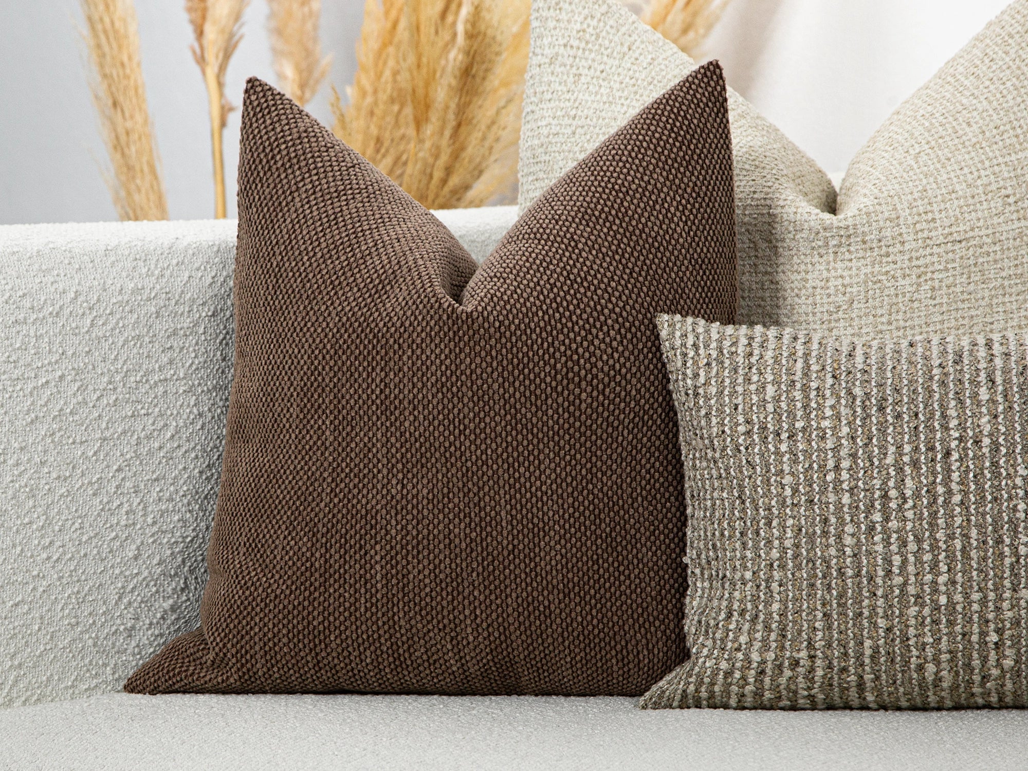 Mocha Textured Pillow Cover