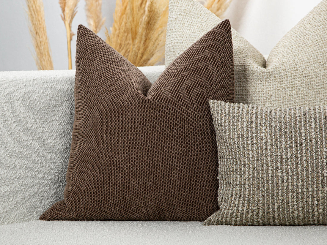 Mocha Textured Pillow Cover