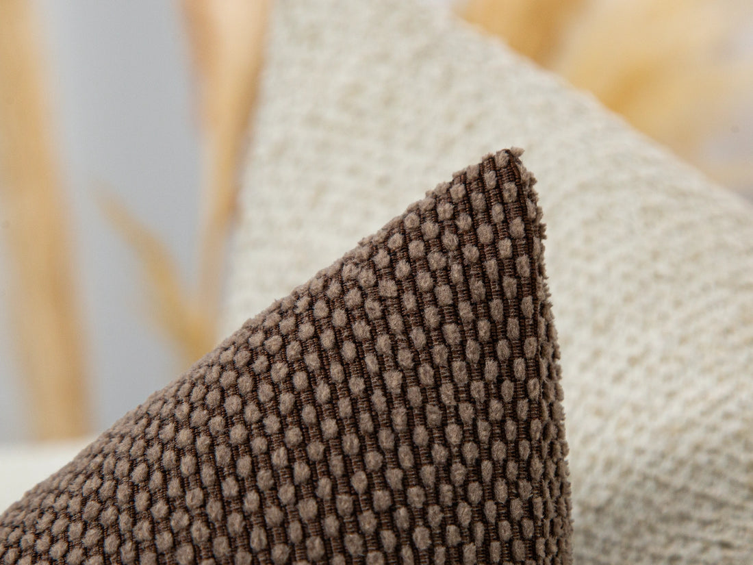 Mocha Textured Pillow Cover