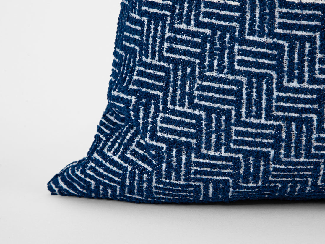 Navy Blue Textured Pillow Cover