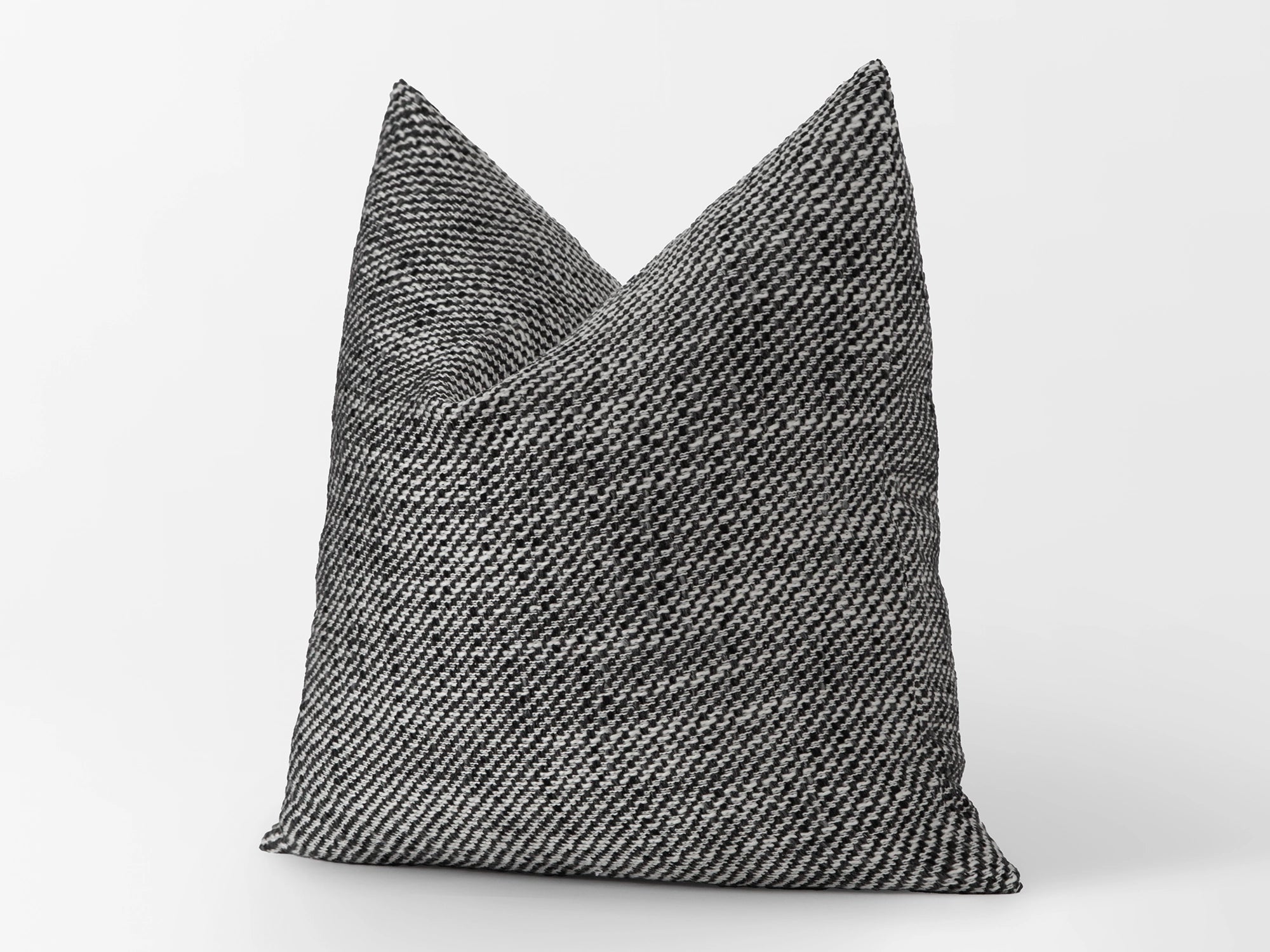 Black and White Woven Pillow Cover