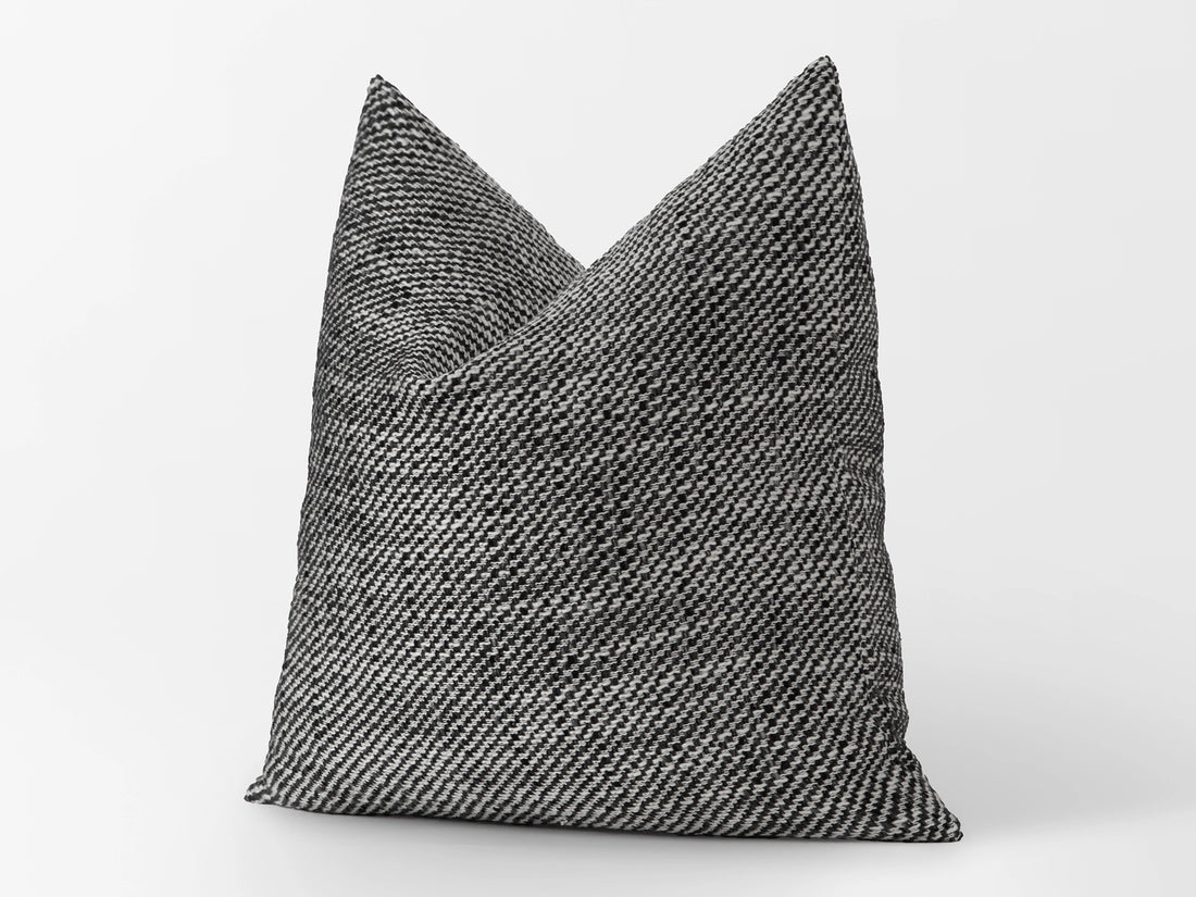 Black and White Woven Pillow Cover