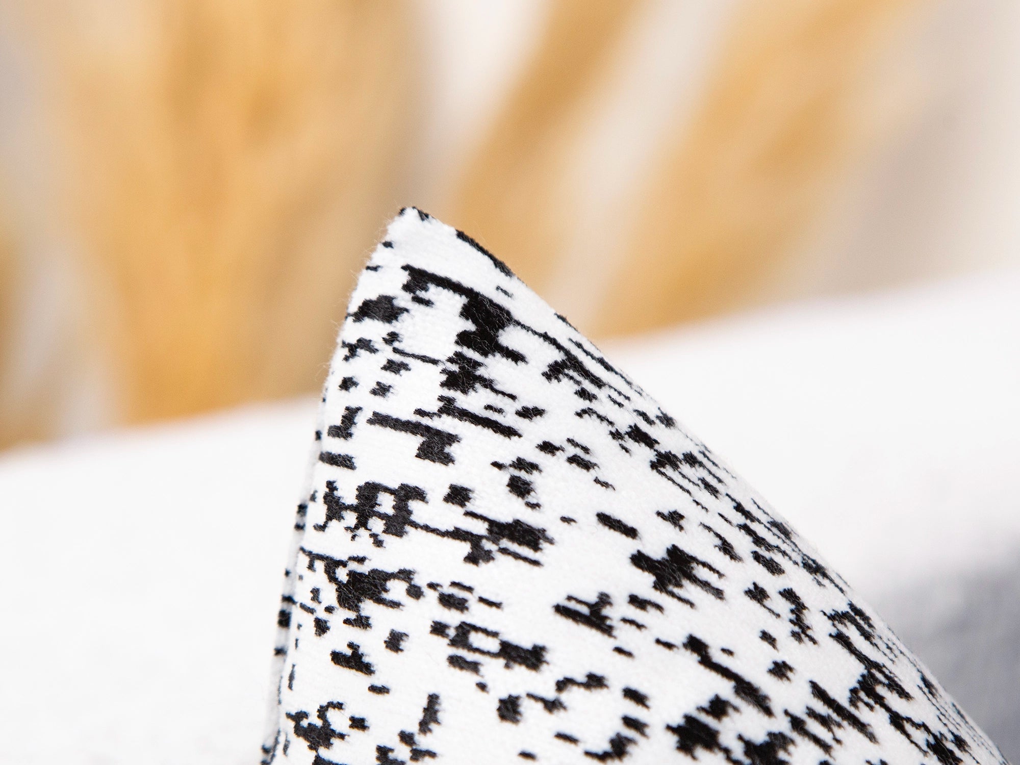 Off White Speckled Velvet Pillow Cover