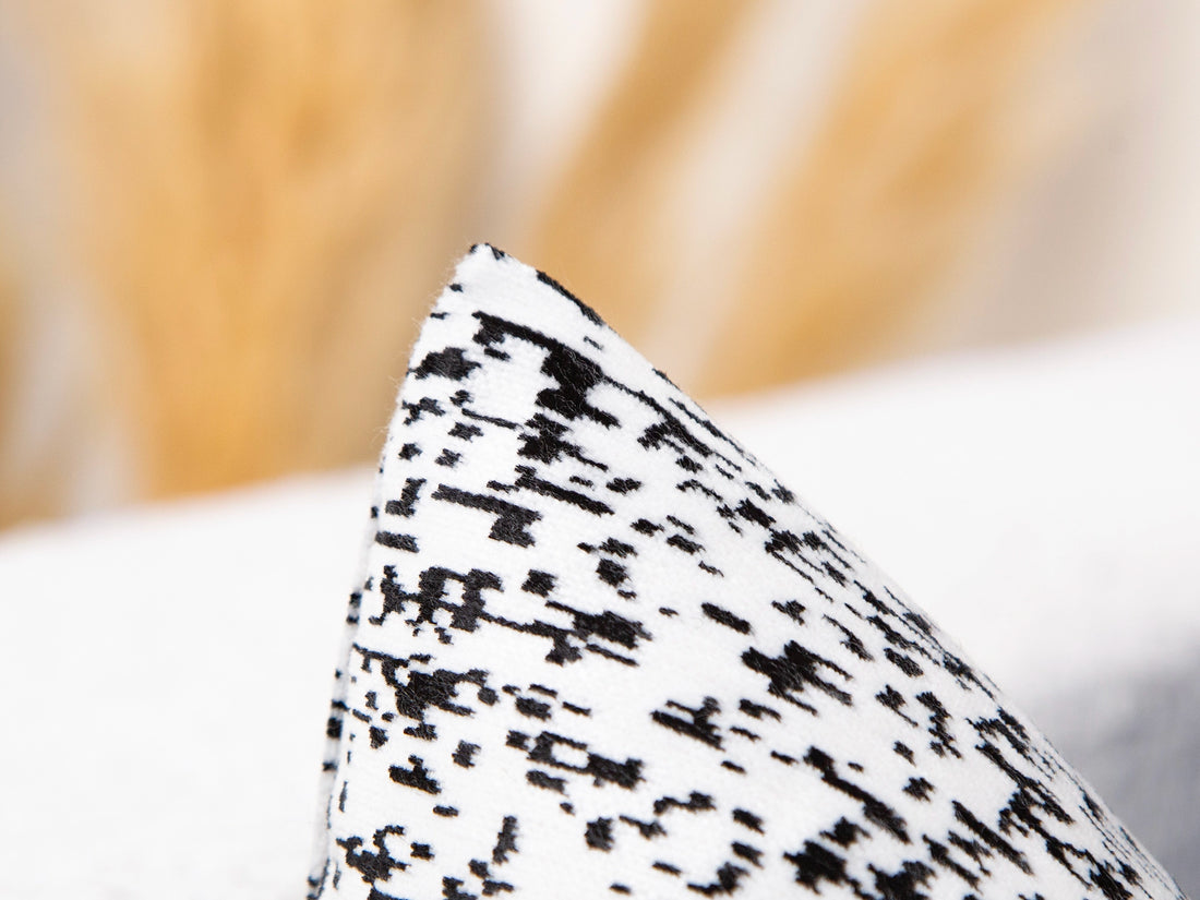 Off White Speckled Velvet Pillow Cover