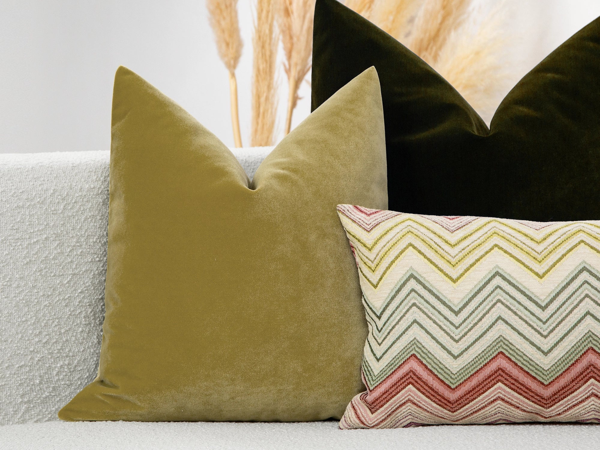 Moss Beige Velvet Pillow Cover