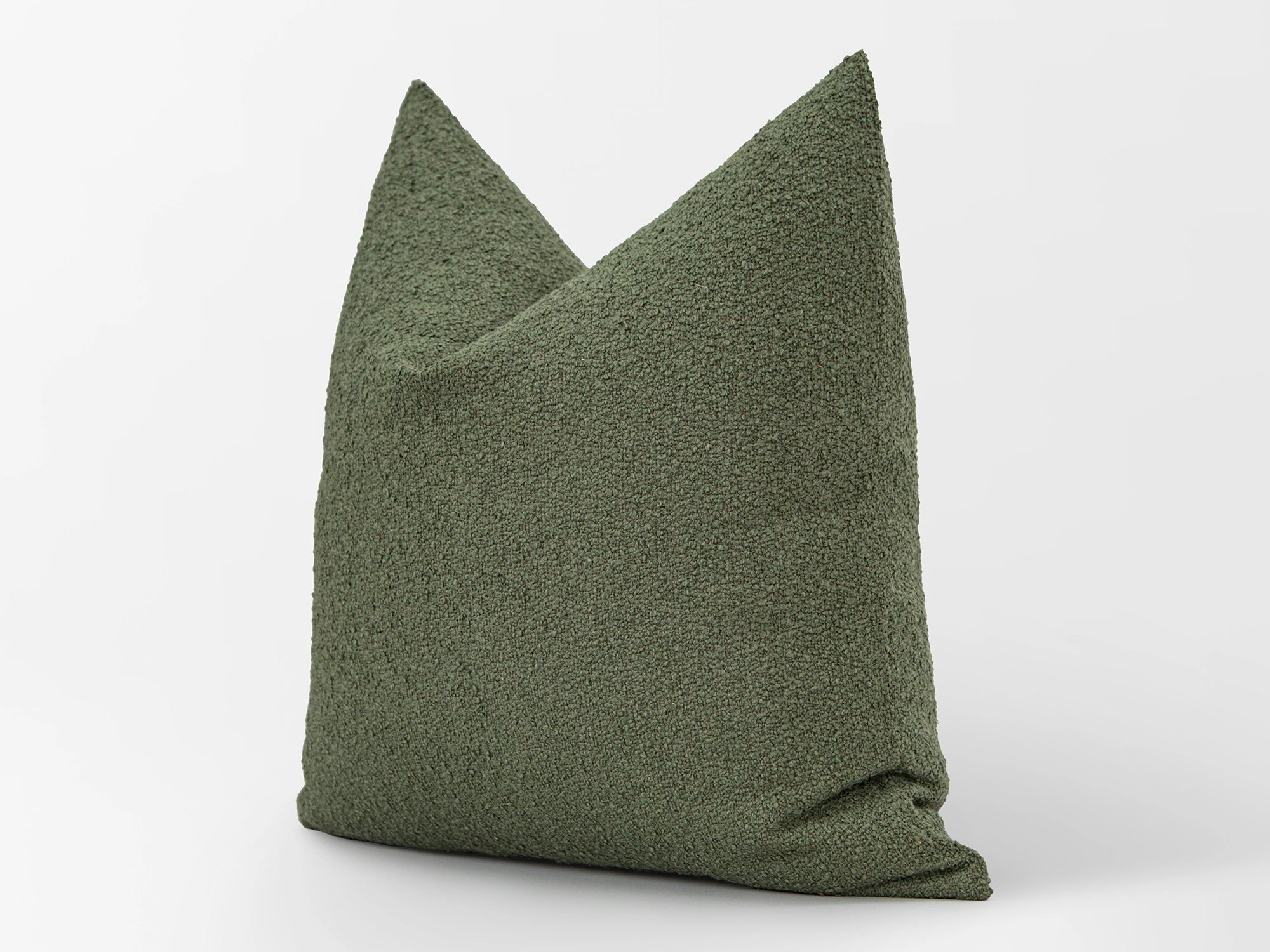 Moss Green Boucle Pillow Cover