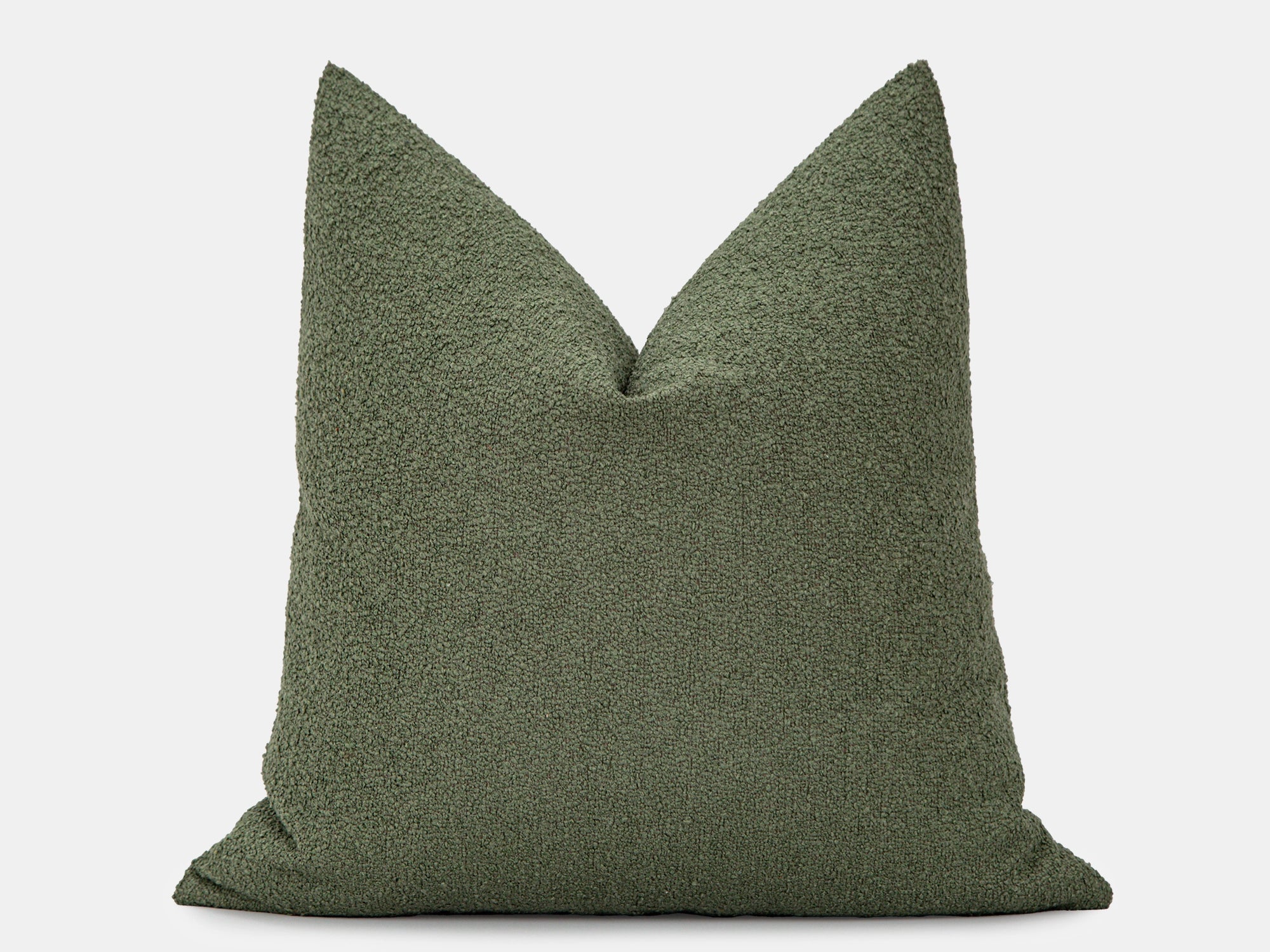 Moss Green Boucle Pillow Cover