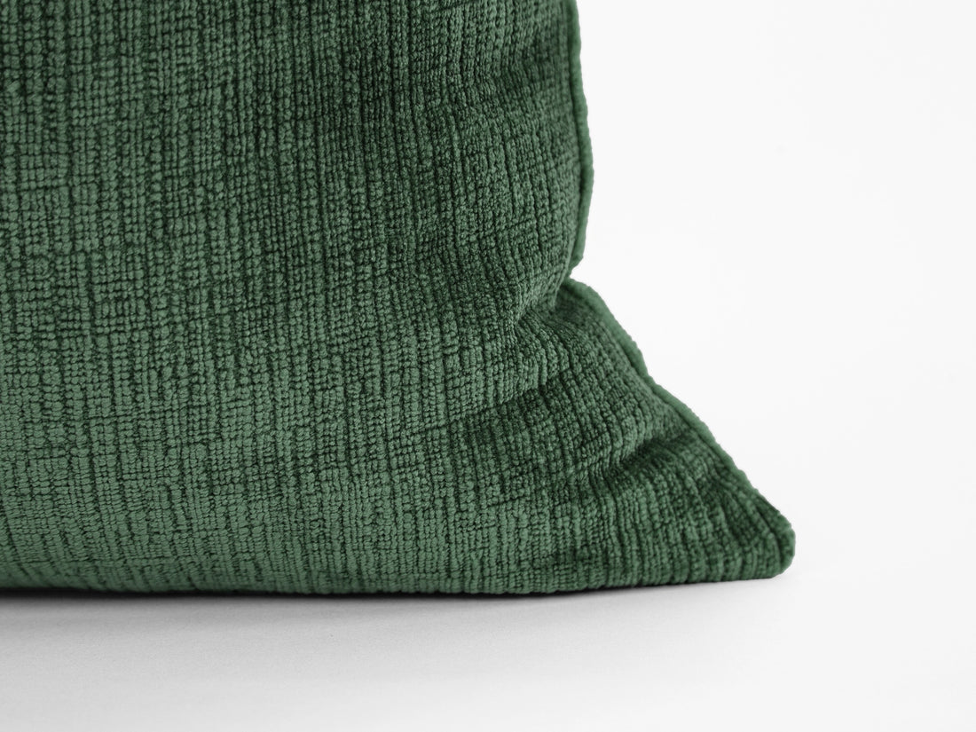 Dark Moss Green Chenille Pillow Cover - Cozy