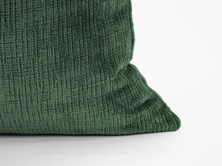Dark Moss Green Chenille Pillow Cover - Cozy