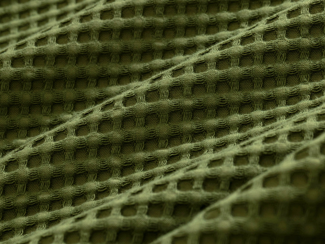 Moss Green Waffle Sofa Throw