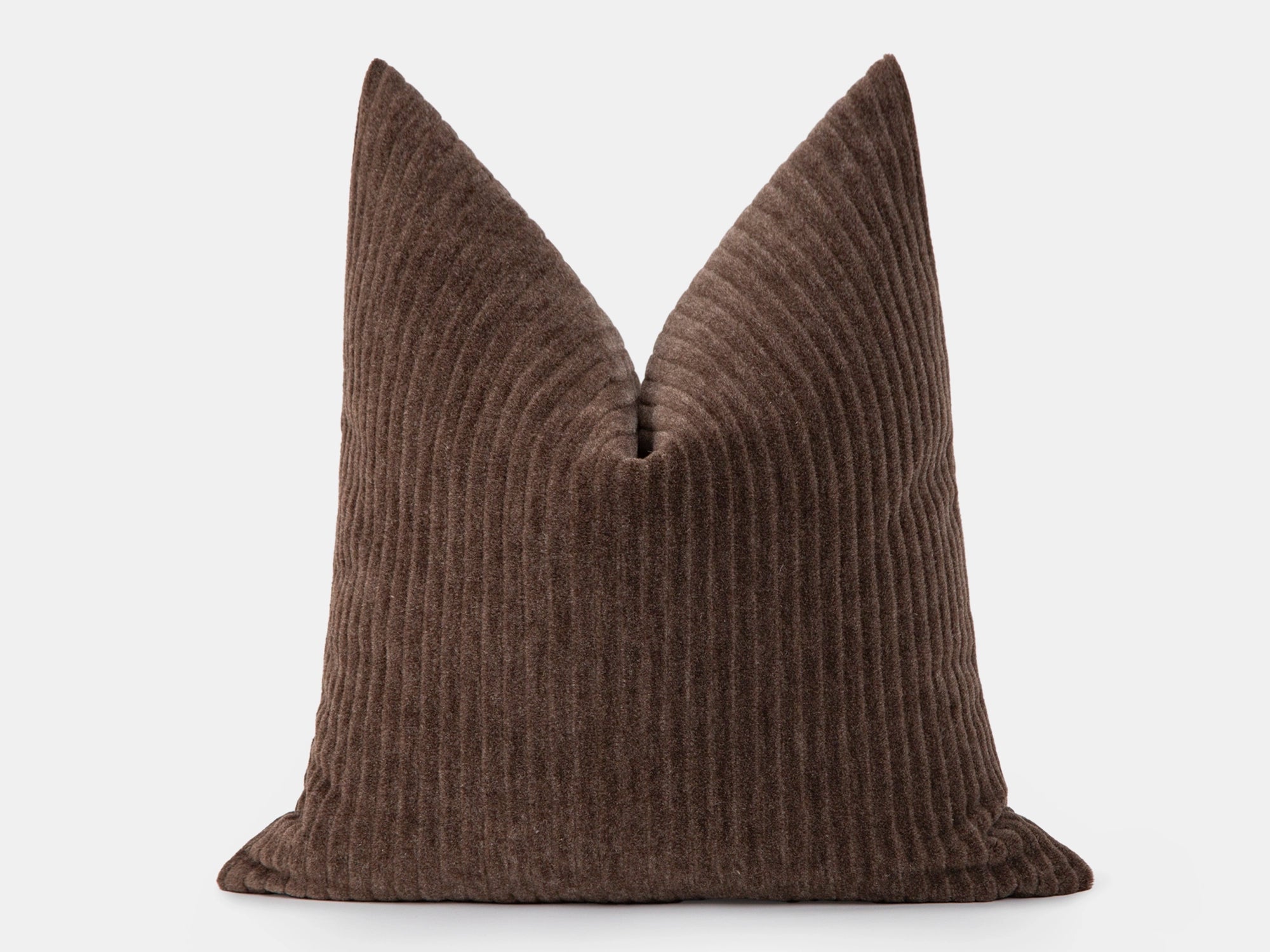 Mushroom Brown Corduroy Mohair Pillow Cover
