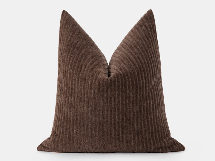 Mushroom Brown Corduroy Mohair Pillow Cover