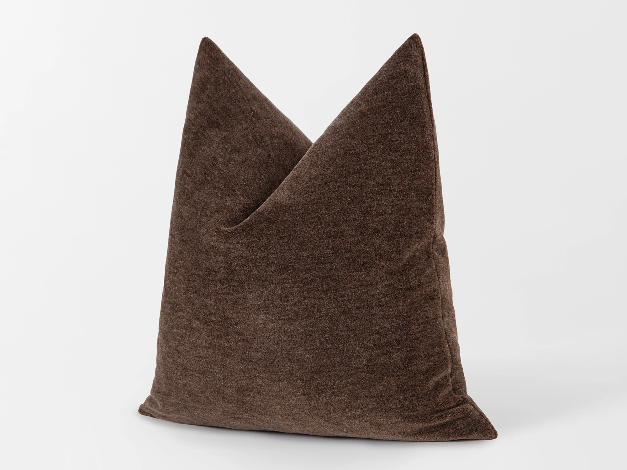 Mushroom Brown Mohair Velvet Pillow Cover