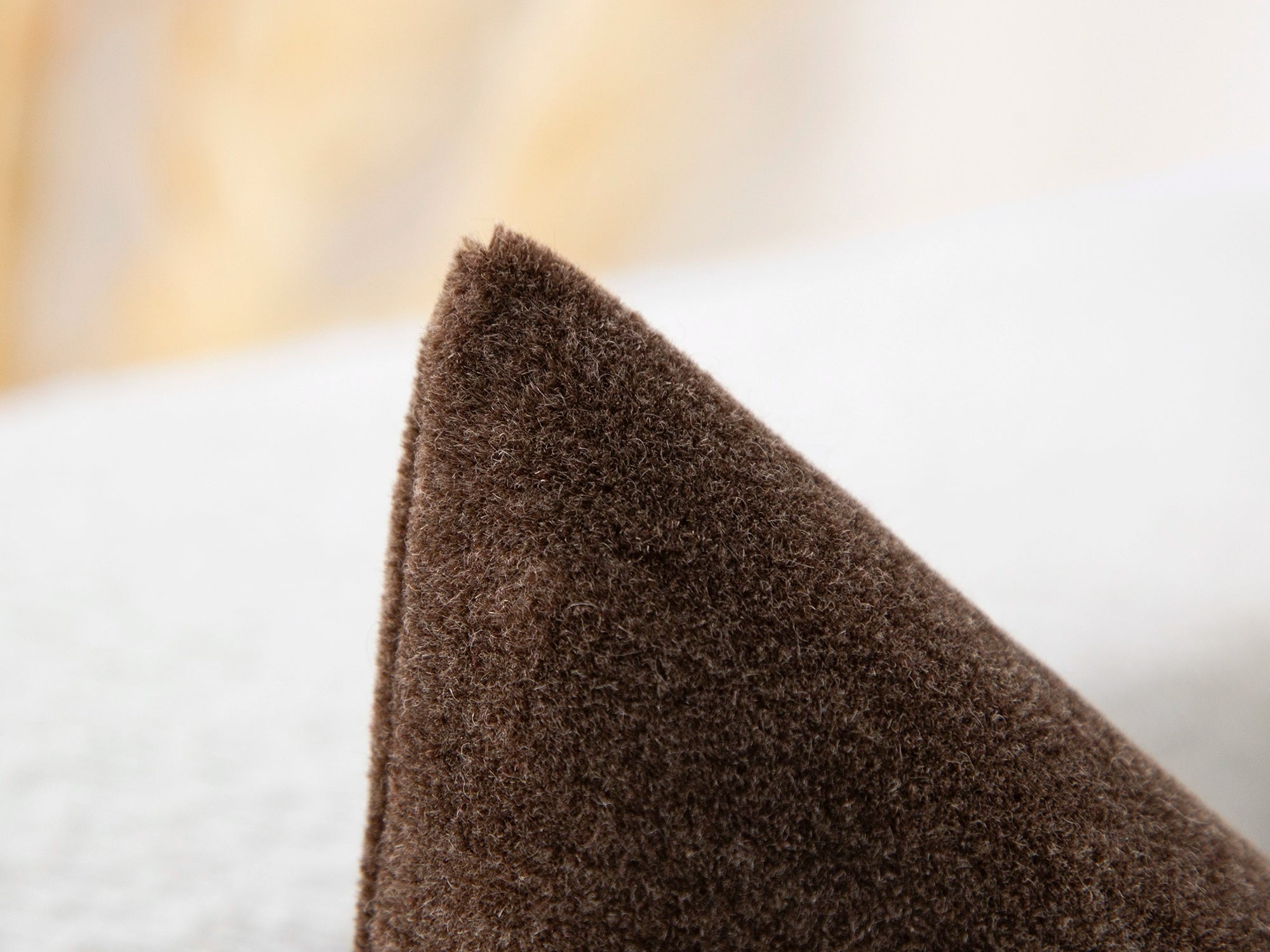 Mushroom Brown Mohair Velvet Pillow Cover