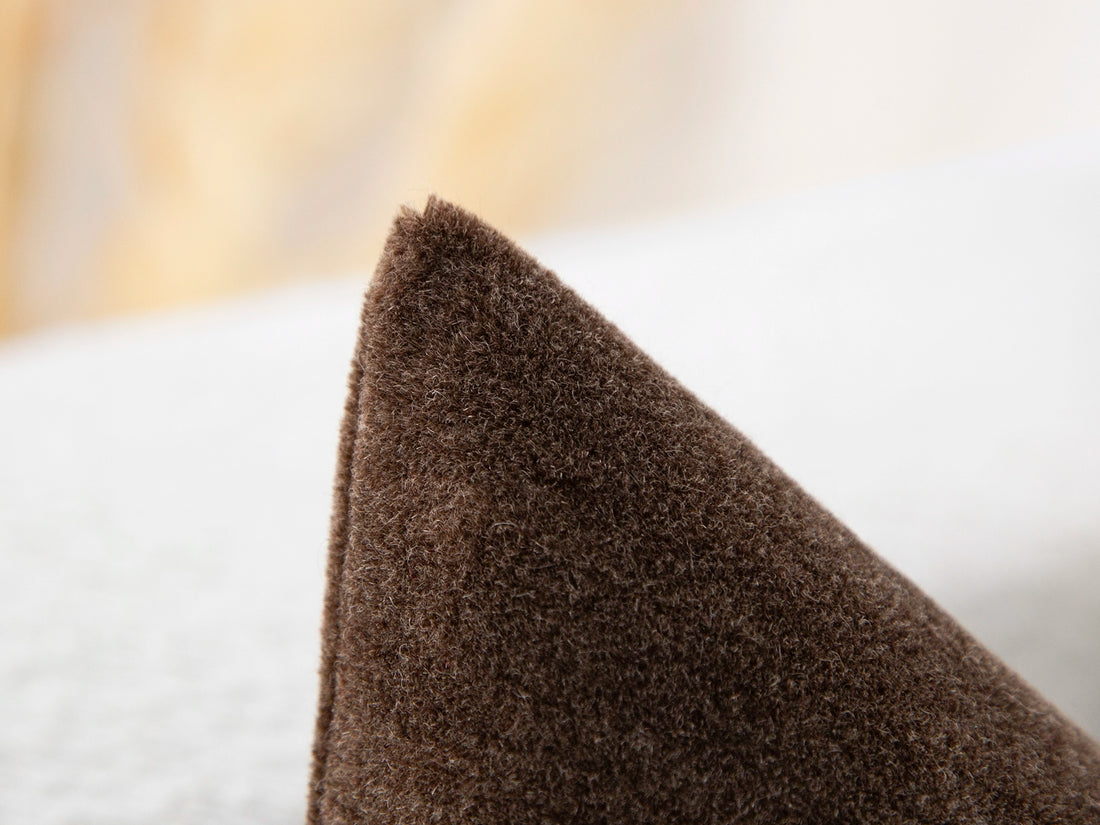 Mushroom Brown Mohair Velvet Pillow Cover