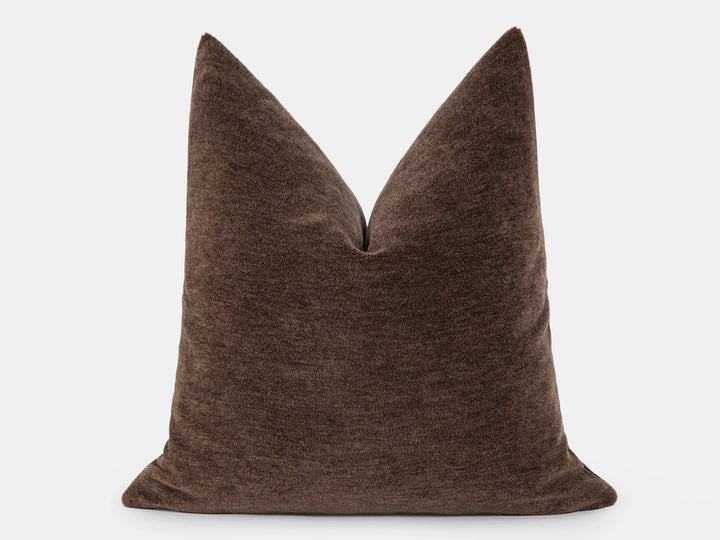 Mushroom Brown Mohair Velvet Pillow Cover