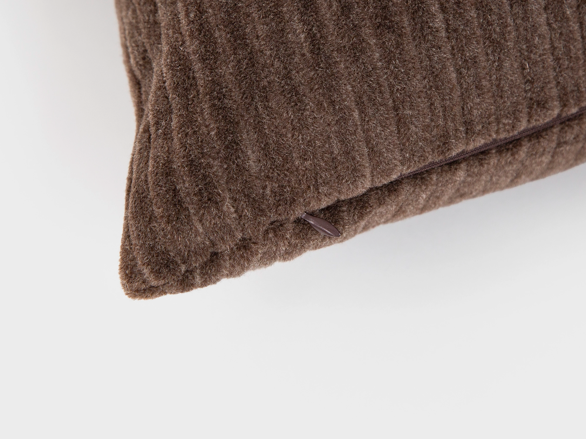 Mushroom Brown Corduroy Mohair Pillow Cover