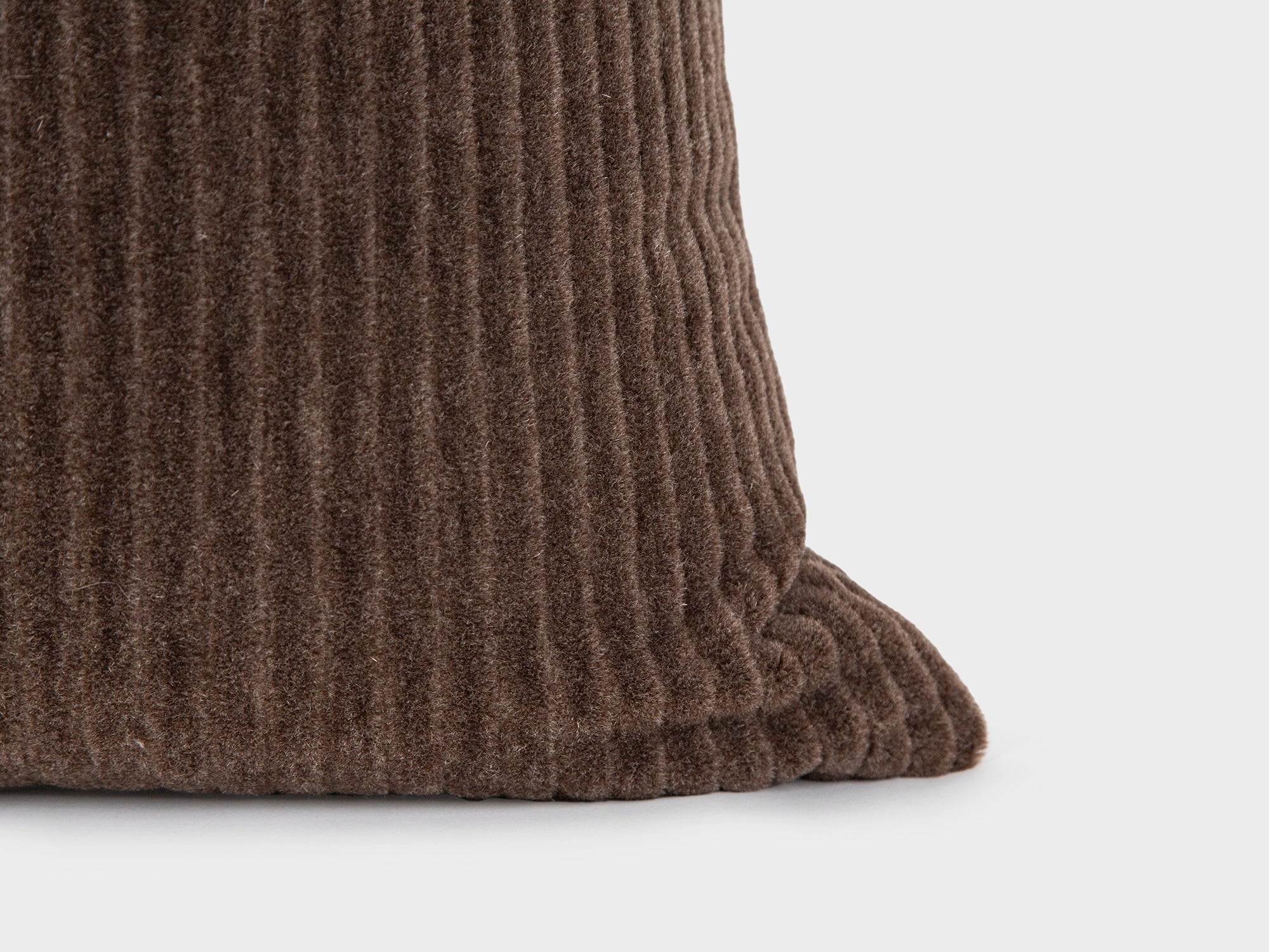 Mushroom Brown Corduroy Mohair Pillow Cover