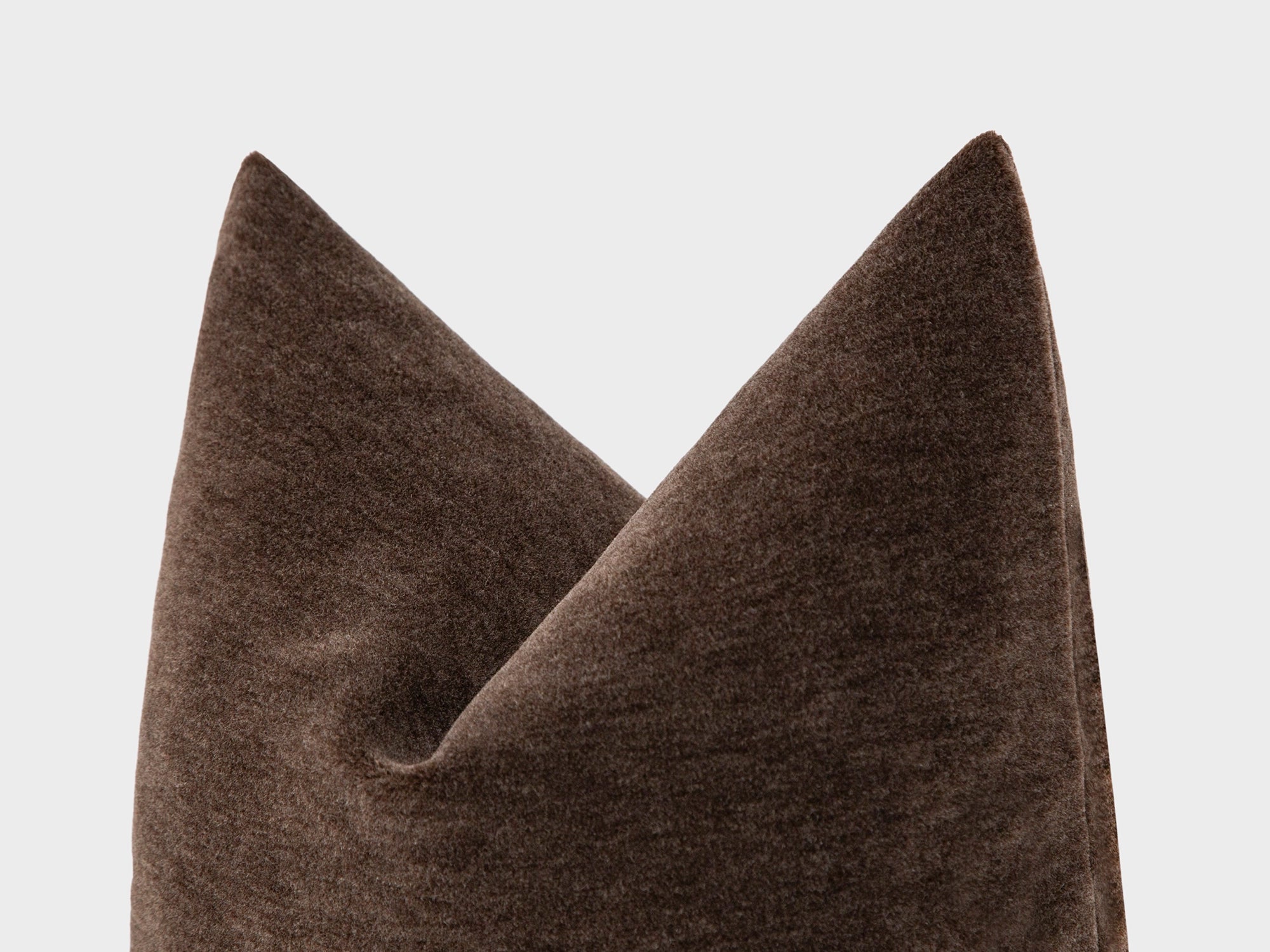 Mushroom Brown Mohair Velvet Pillow Cover