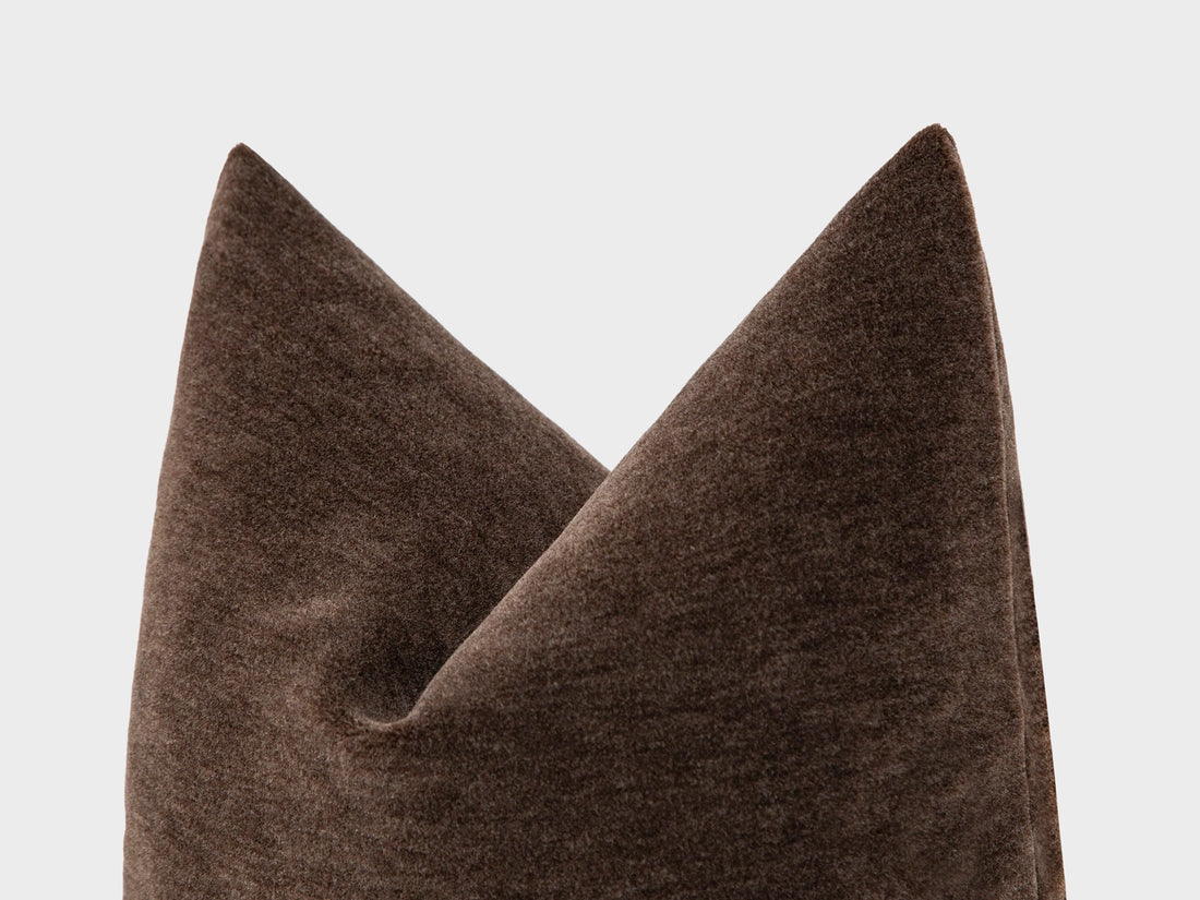 Mushroom Brown Mohair Velvet Pillow Cover