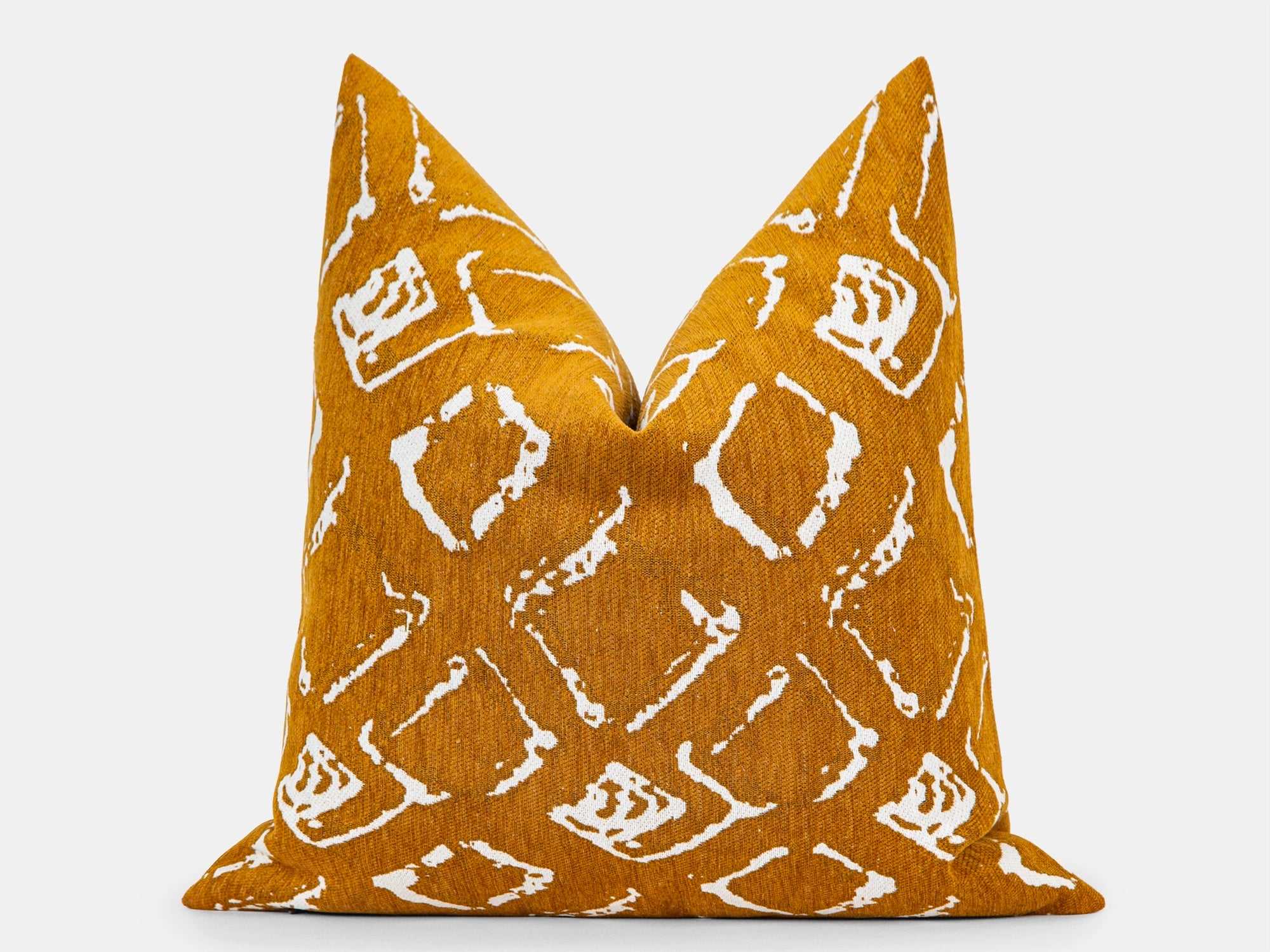 Mustard Abstract Ikat Pillow Cover