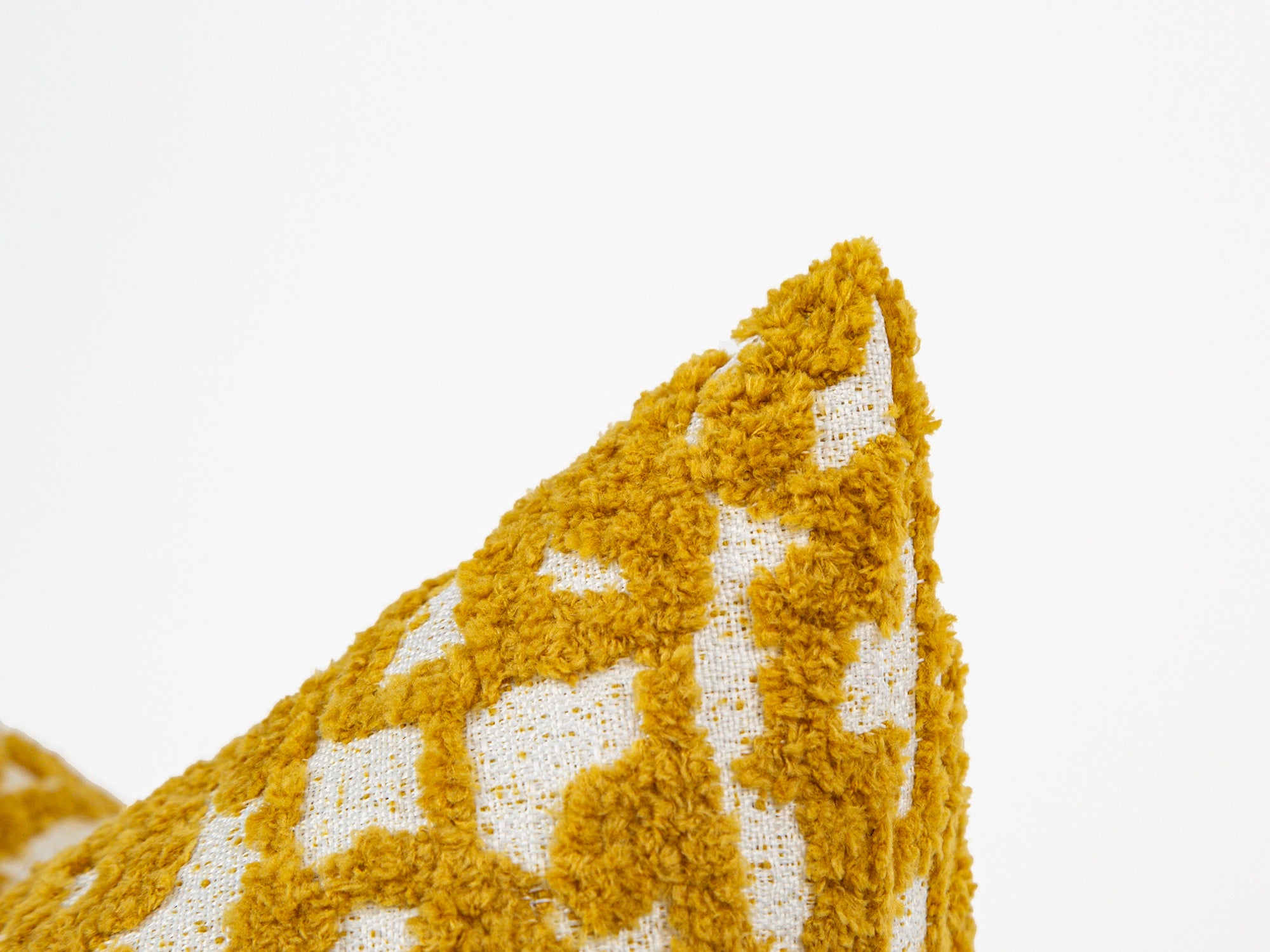 Mustard Abstract Plush Pillow Cover - Teddy