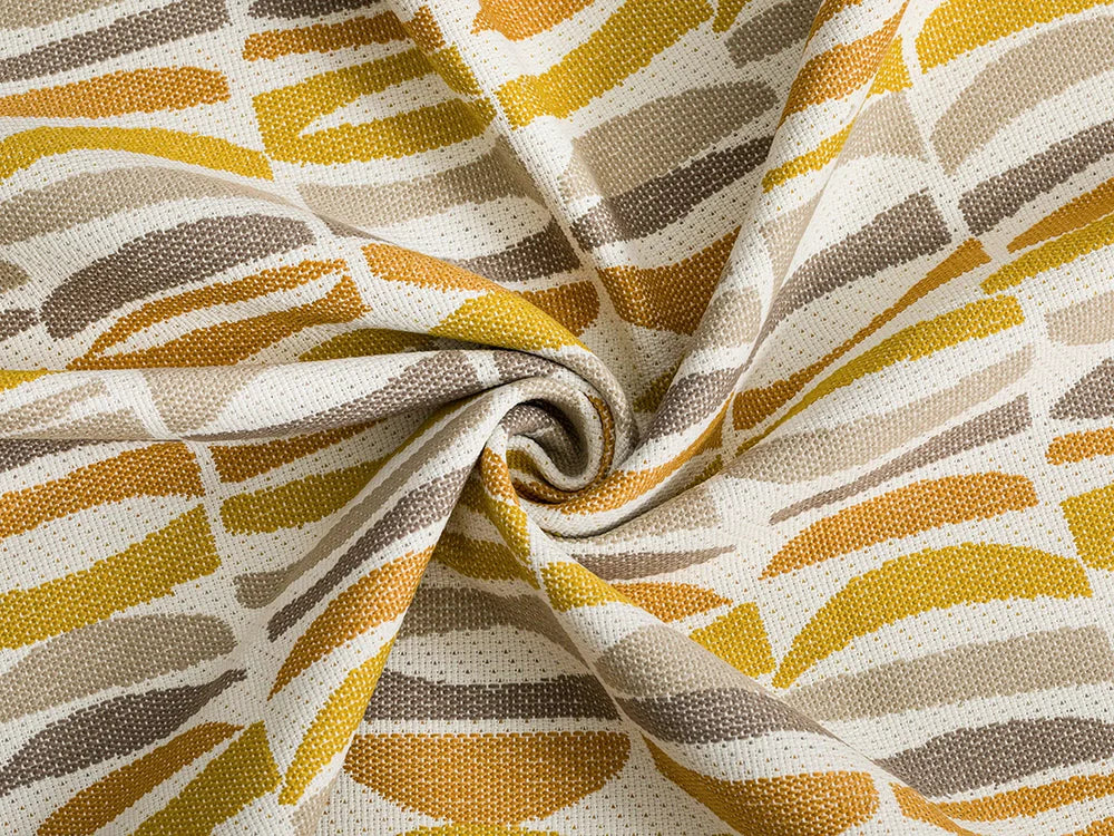 Mustard Geometric Outdoor Upholstery Fabric