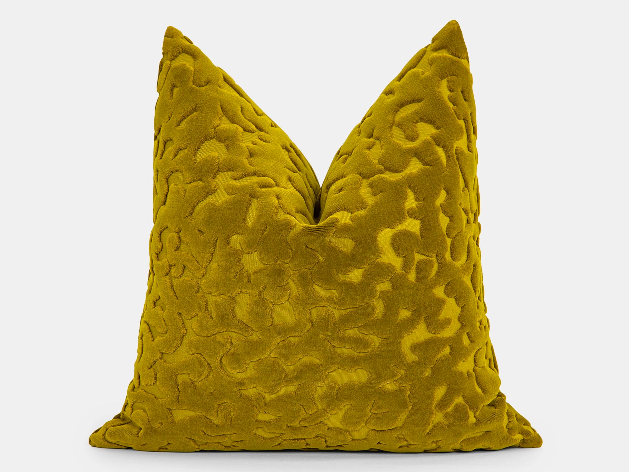 Mustard Cut Velvet Pillow Cover