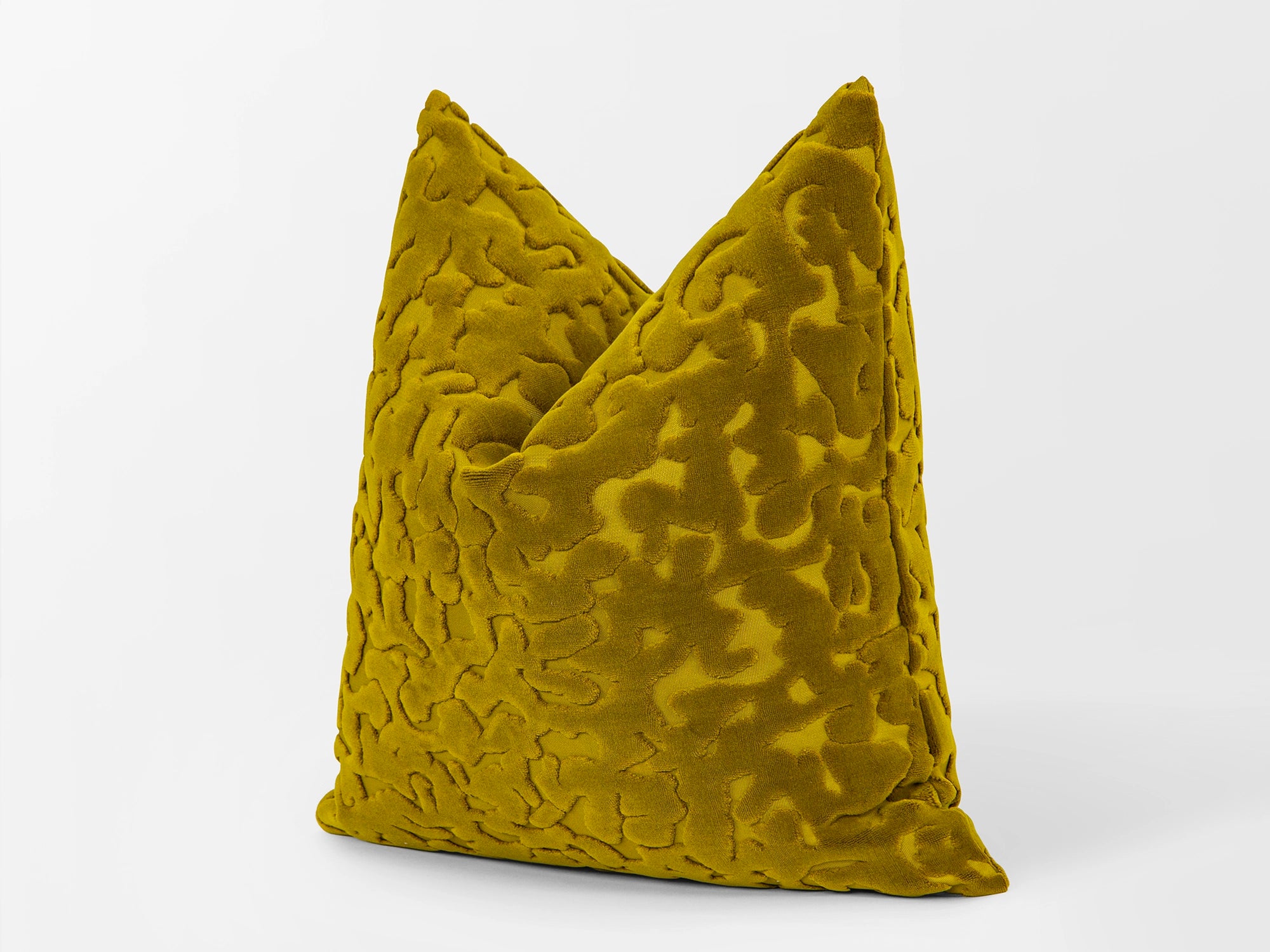 Mustard Cut Velvet Pillow Cover