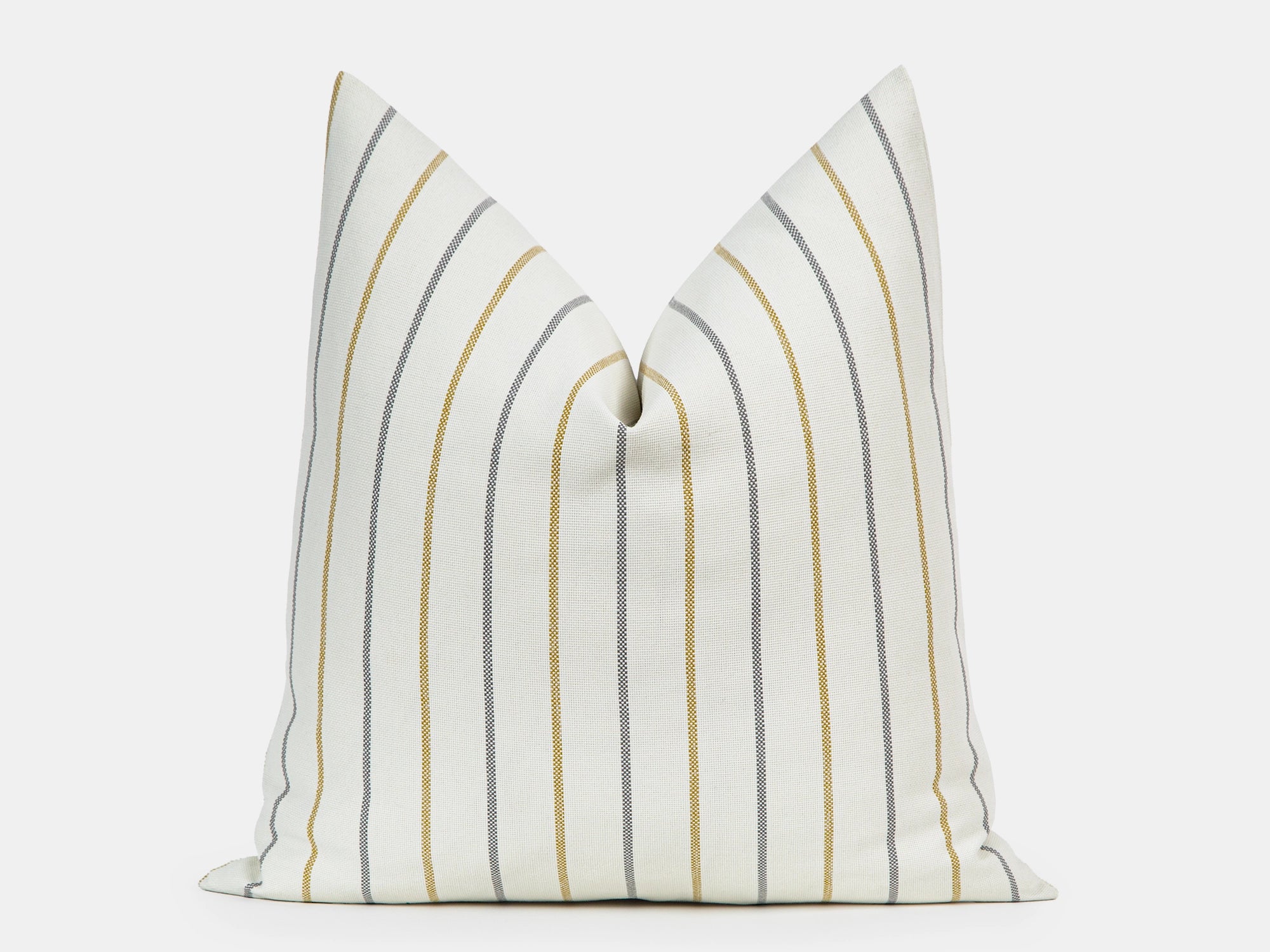 Mustard Coastal Stripe Outdoor Pillow Cover