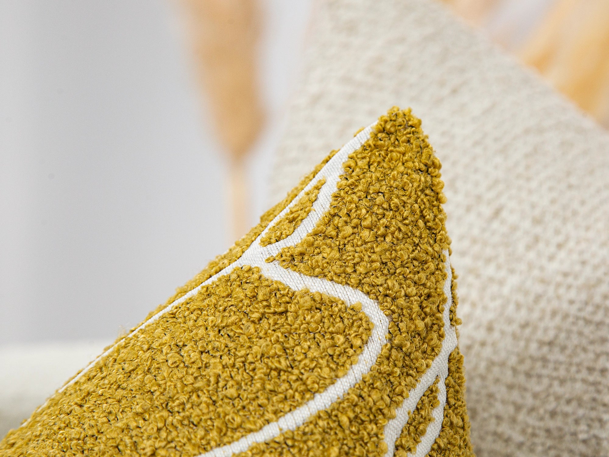 Mustard Abstract Line Pillow Cover - Contour