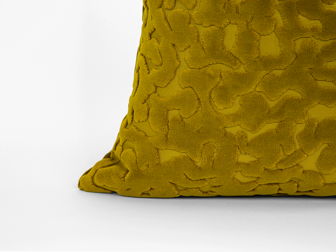 Mustard Cut Velvet Pillow Cover