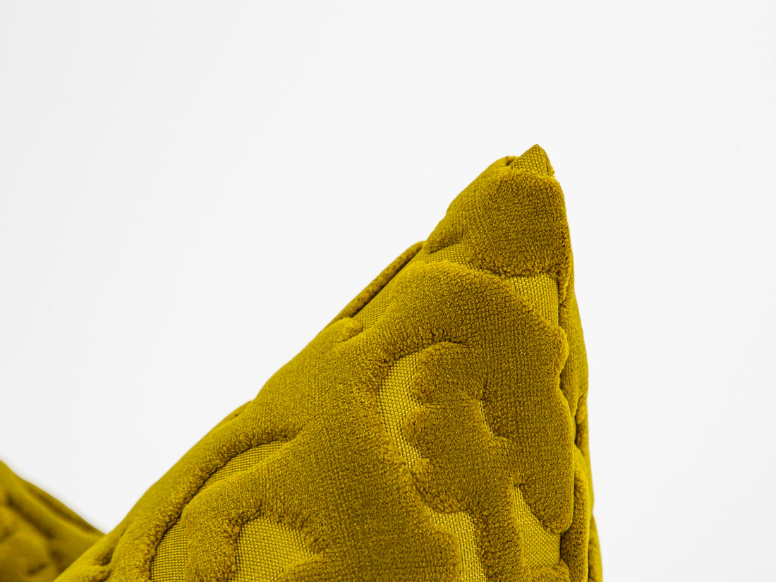 Mustard Cut Velvet Pillow Cover
