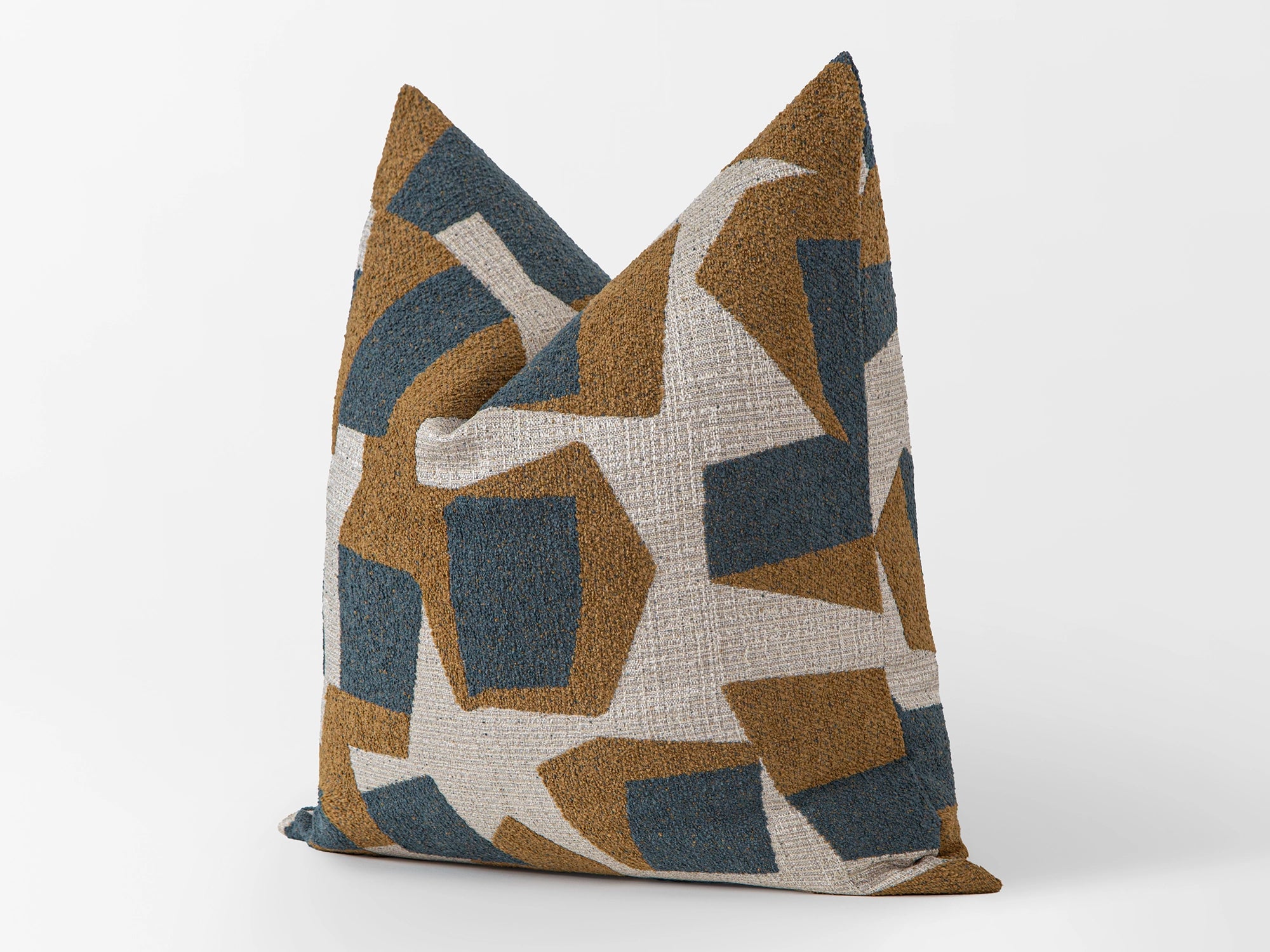 Mustard Geometric Textured Pillow Cover